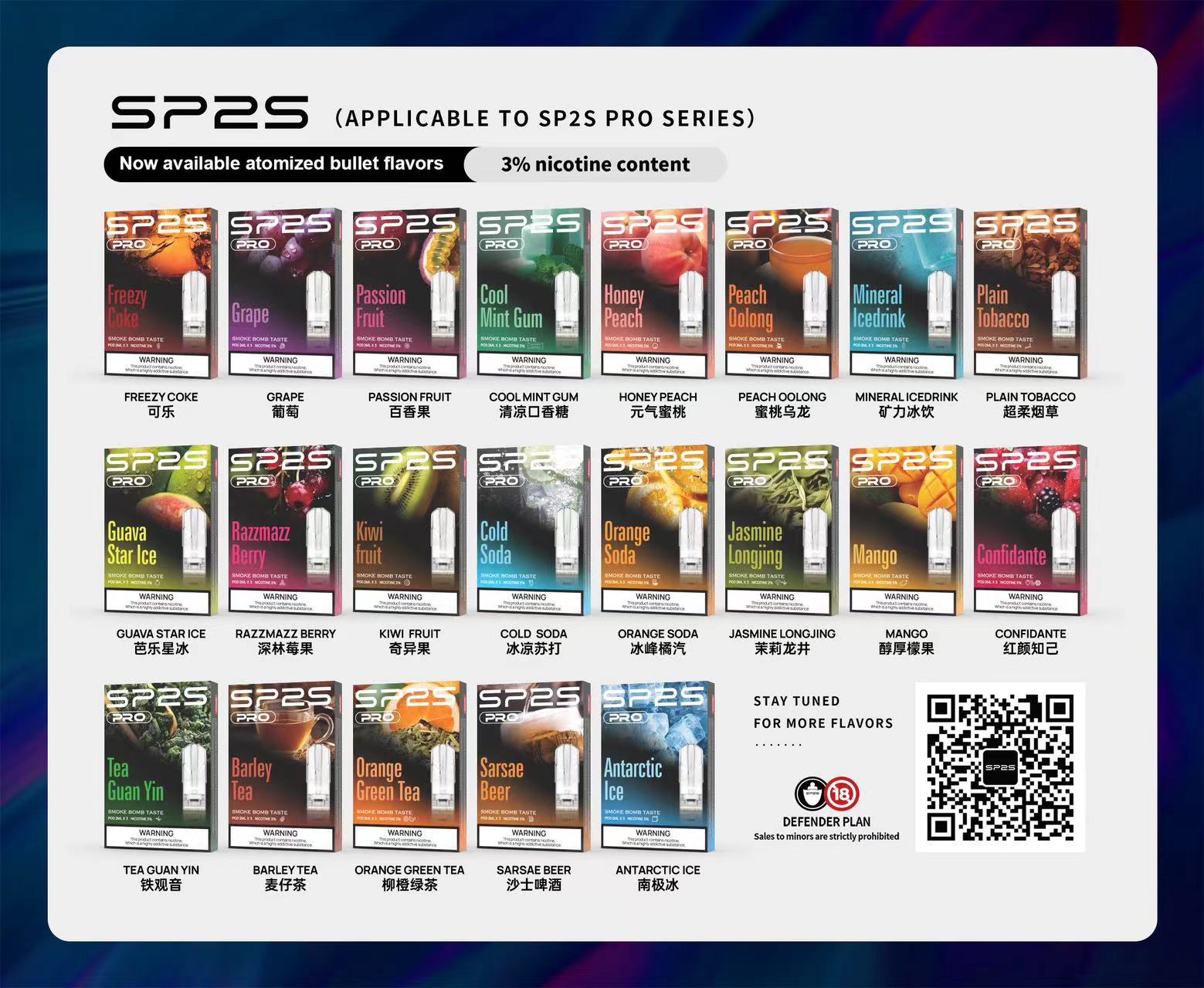 SP2S煙彈 水果口味霧化彈 2ml*3顆 通用一代主機 |南極冰
